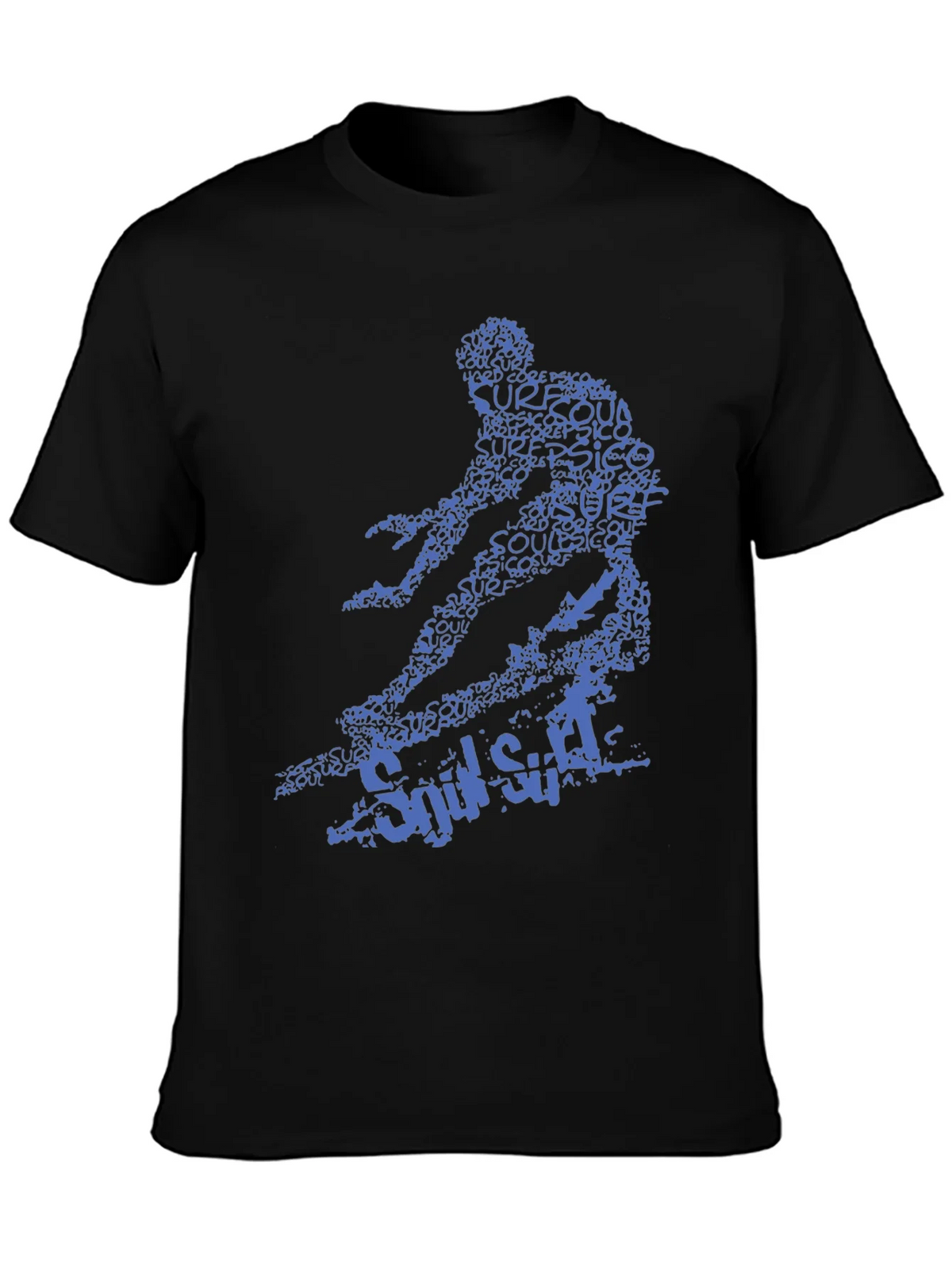 Surf Style Graphic Tee - Black Cotton T-Shirt product image 3