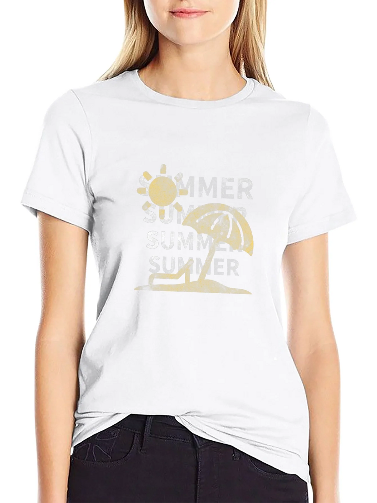 Summer Graphic Tee - Black Cotton T-Shirt product image 8