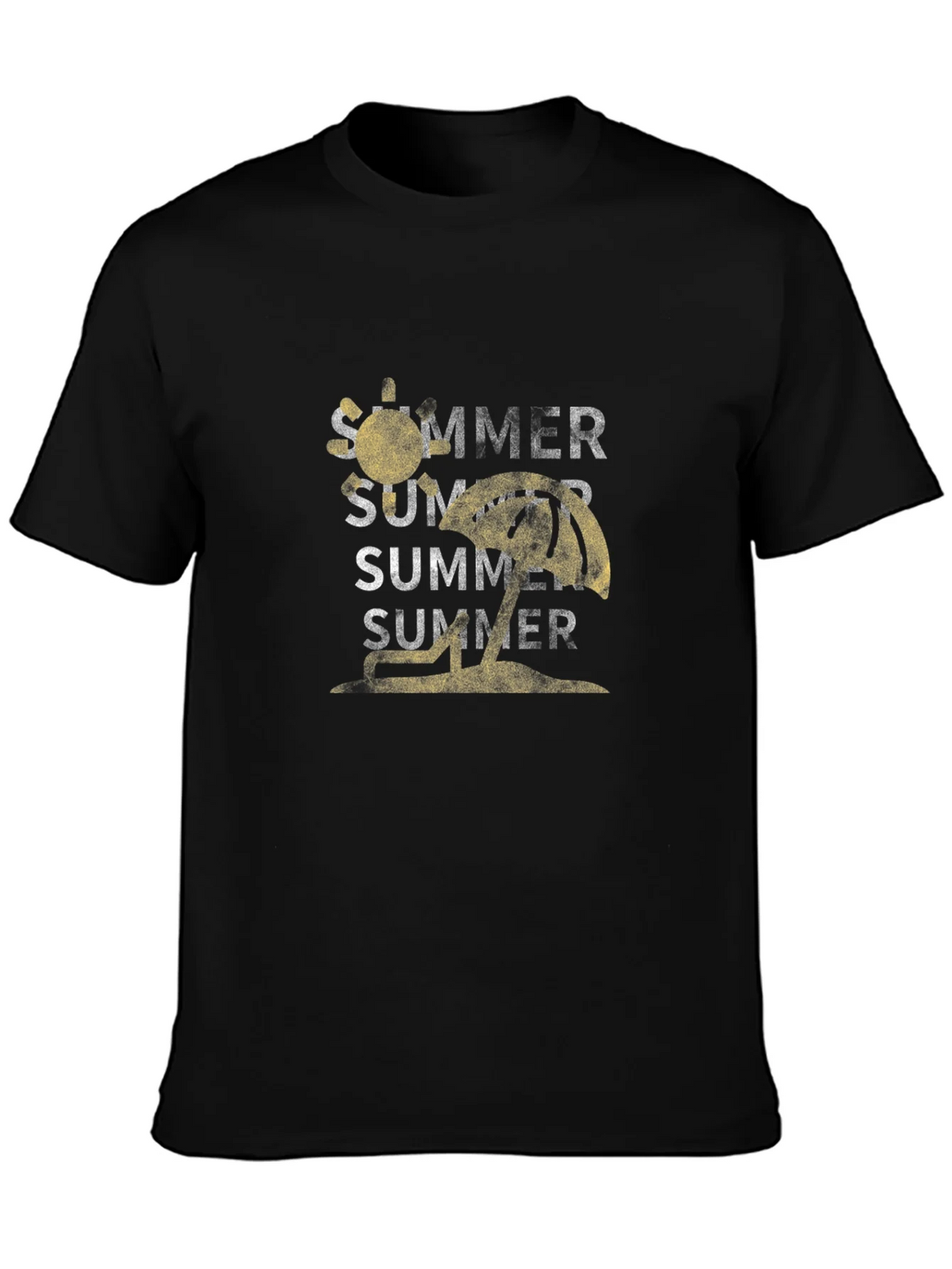 Summer Graphic Tee - Black Cotton T-Shirt product image 3
