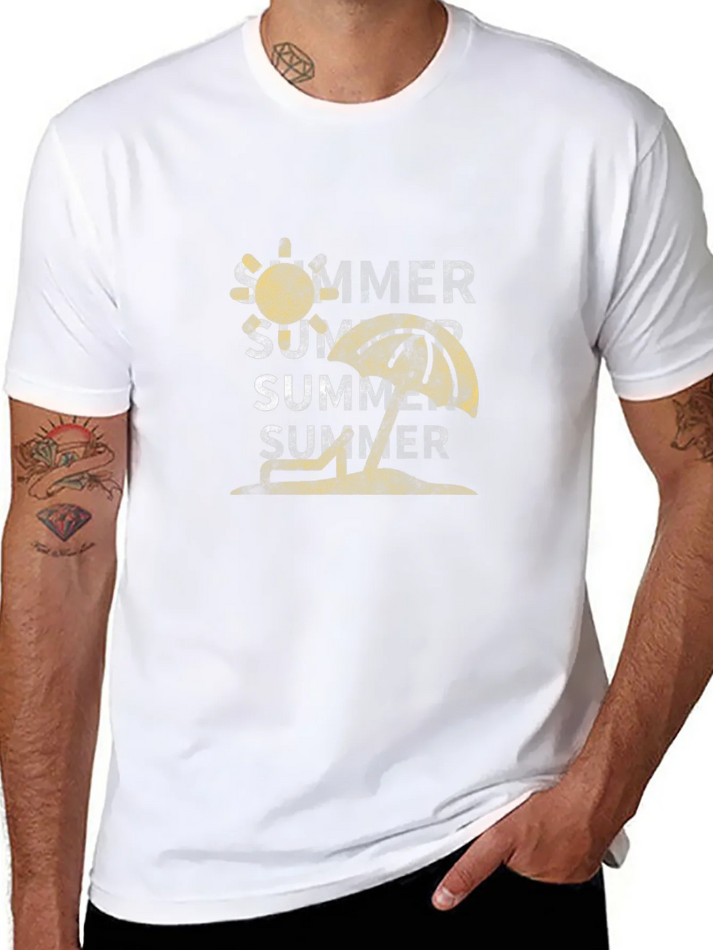 Summer Graphic Tee - Black Cotton T-Shirt product image 7