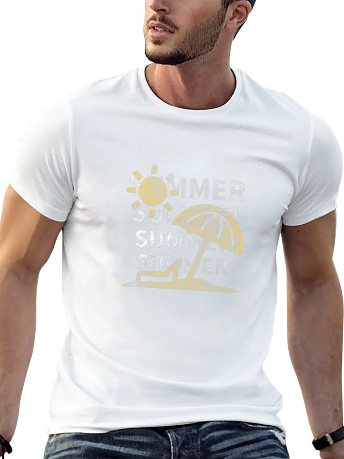 Summer Graphic Tee - Black Cotton T-Shirt product image 12