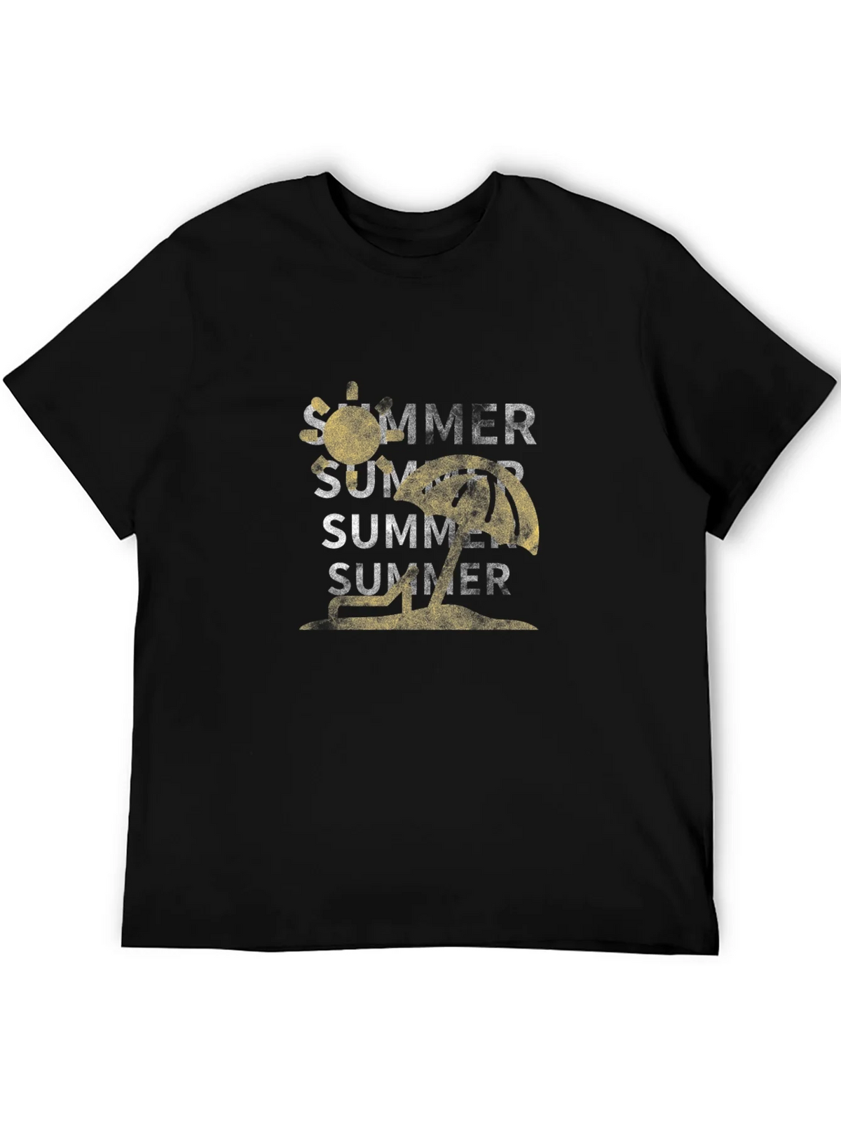 Summer Graphic Tee - Black Cotton T-Shirt product image 5
