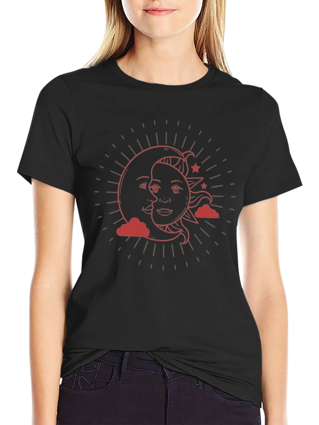 Celestial Sun & Moon Graphic T-Shirt product image 2