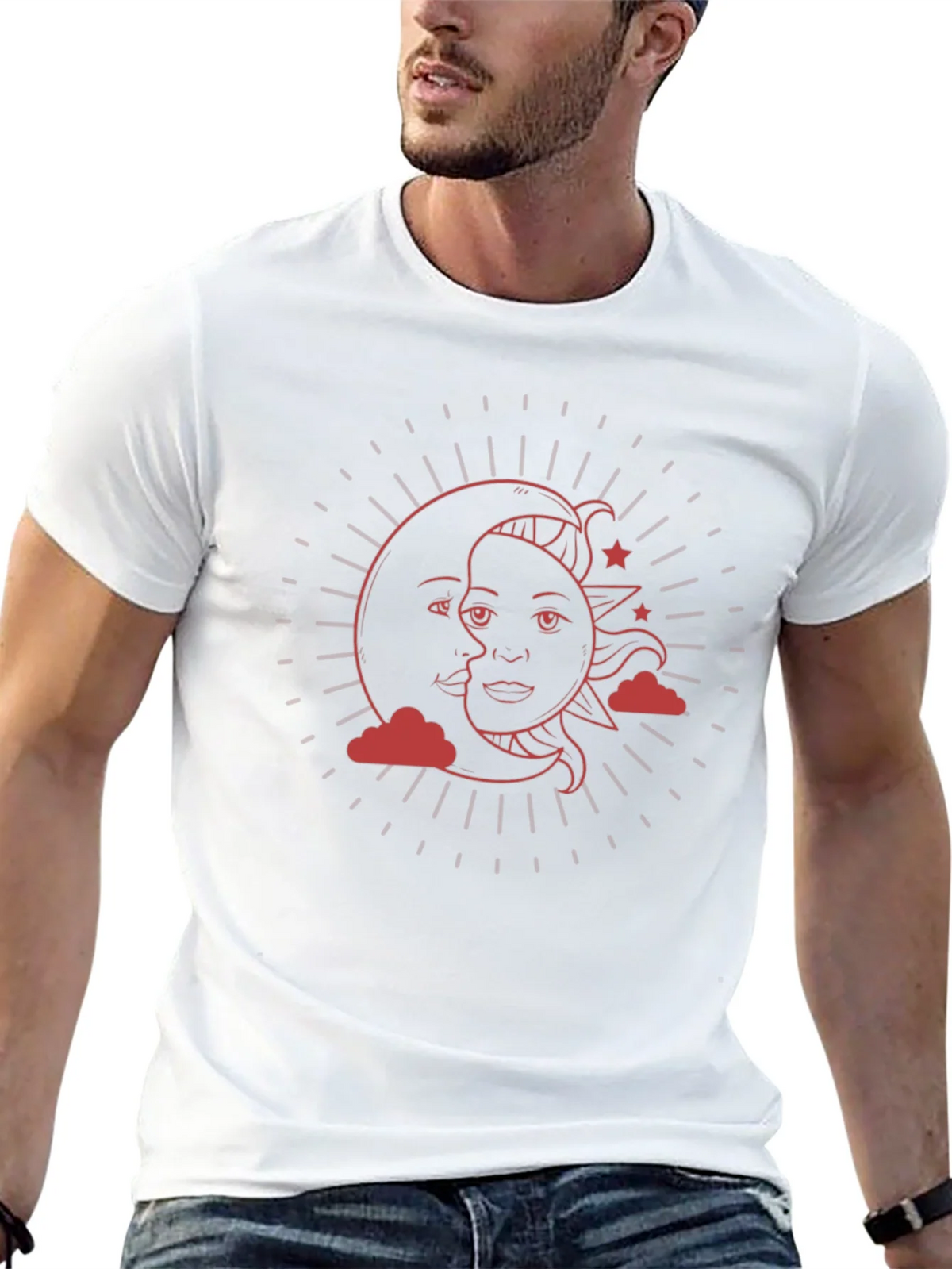 Celestial Sun & Moon Graphic T-Shirt product image 12