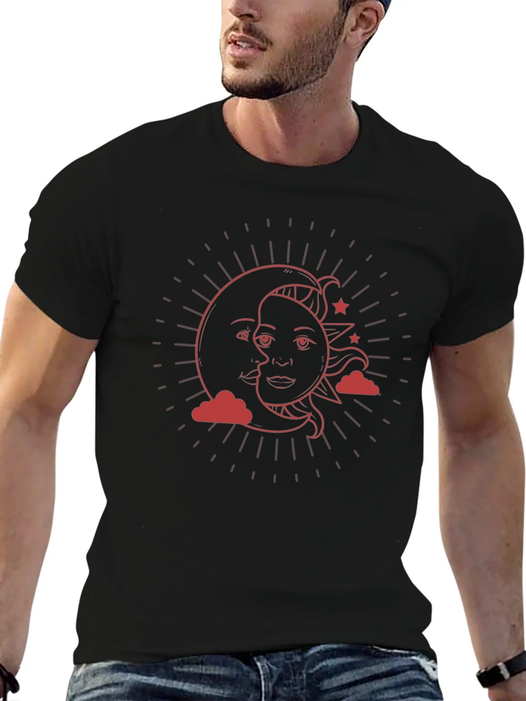 Celestial Sun & Moon Graphic T-Shirt product image 6
