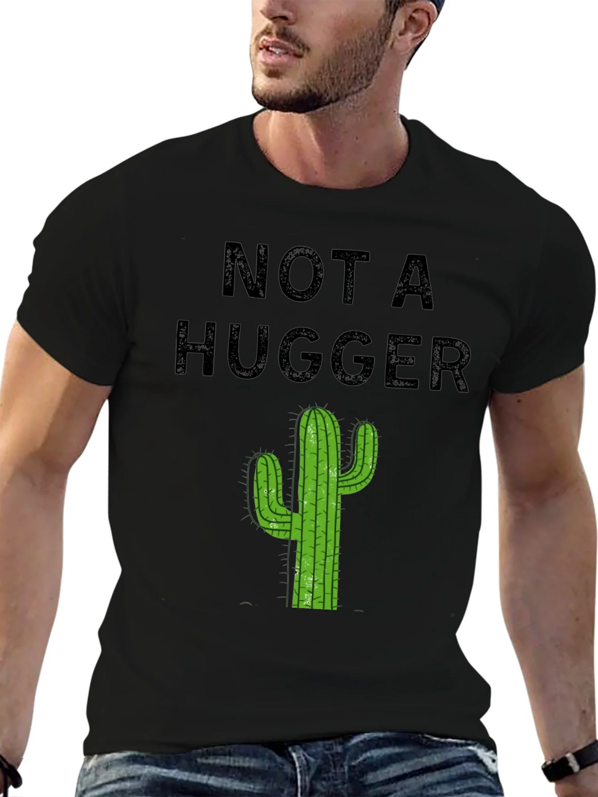 Not A Hugger T-Shirt - Cactus Graphic Tee product image 6