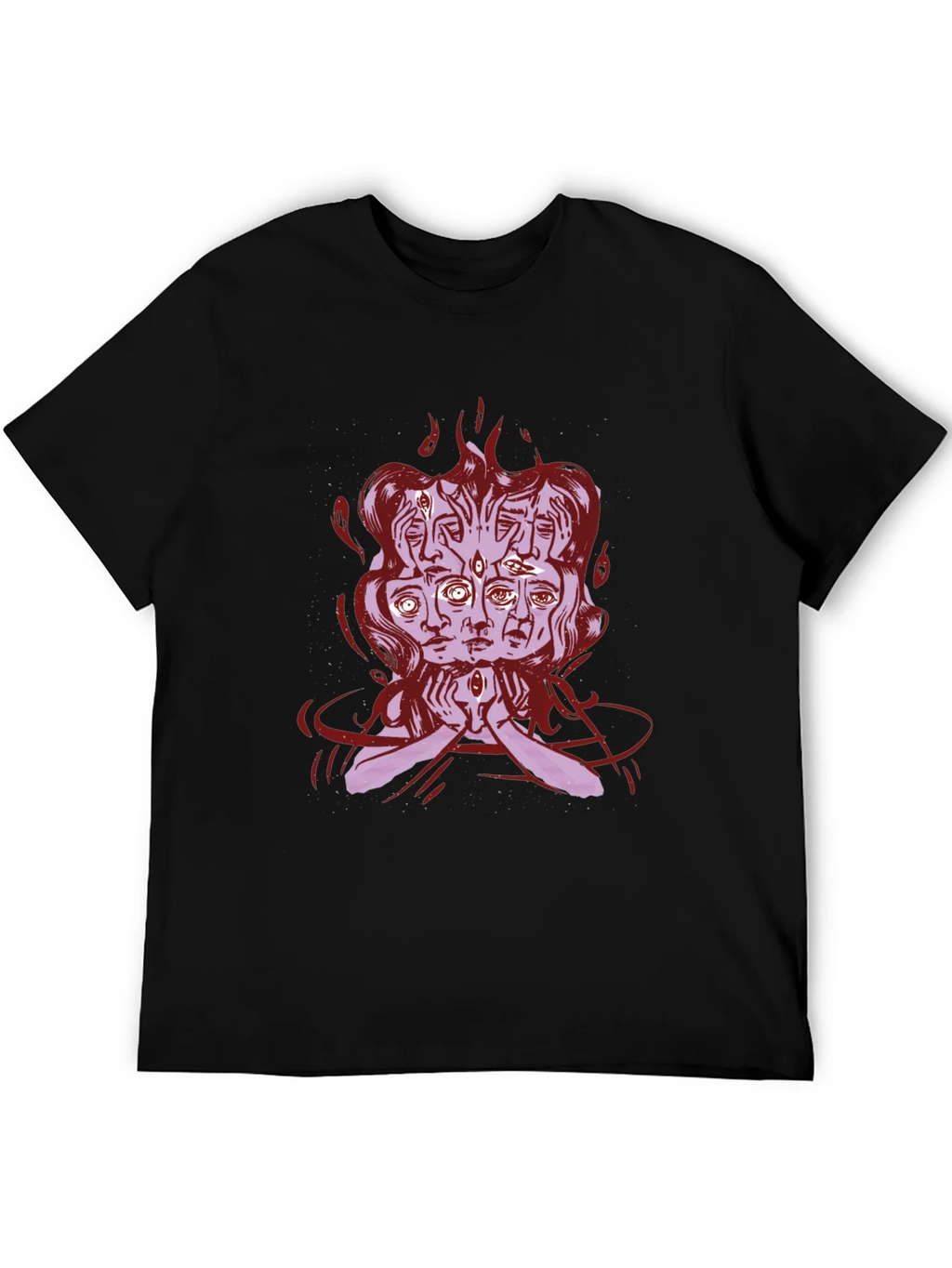Mystic Faces Graphic Tee - Black Cotton Shirt product image 5