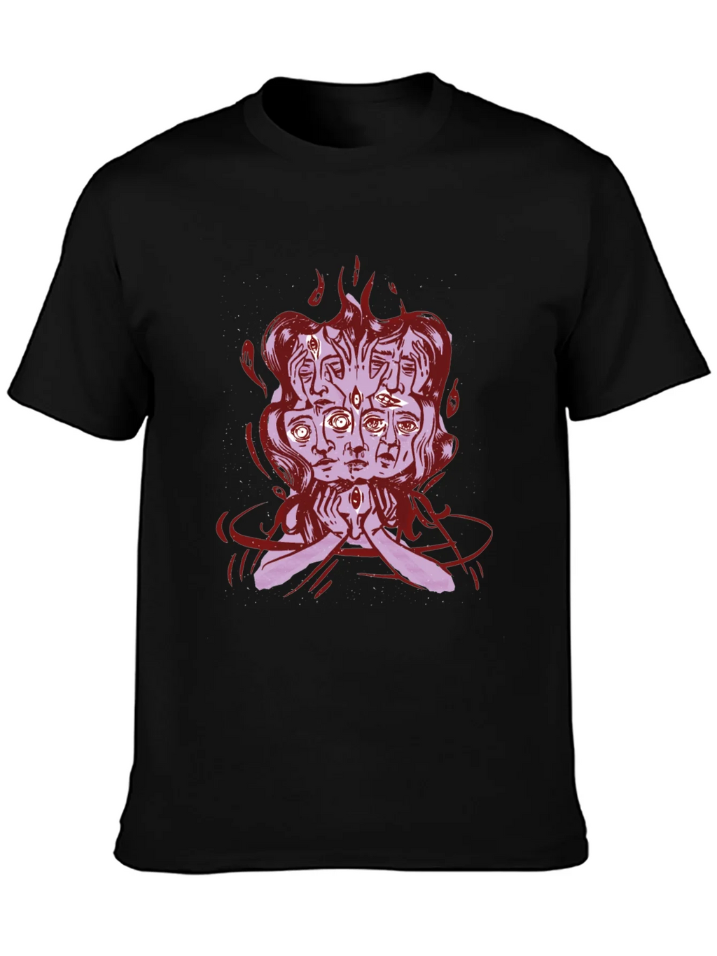 Mystic Faces Graphic Tee - Black Cotton Shirt product image 3