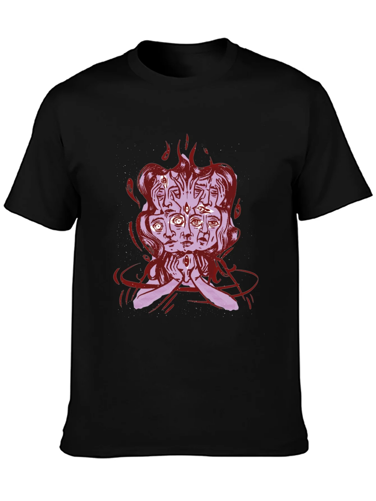 Mystic Faces Graphic Tee - Black Cotton Shirt product image 3