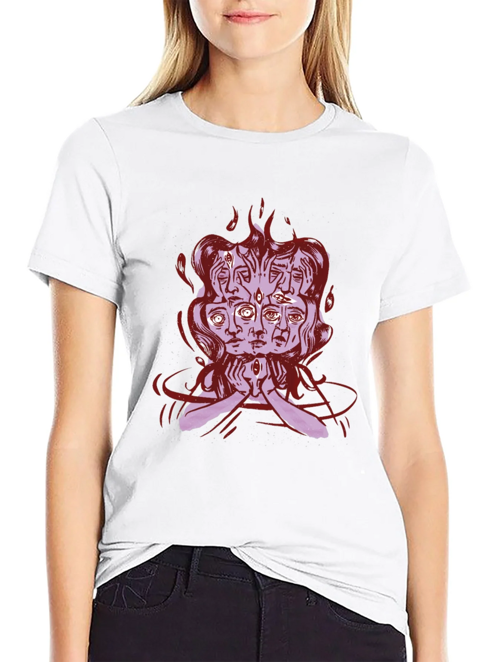 Mystic Faces Graphic Tee - Black Cotton Shirt product image 8
