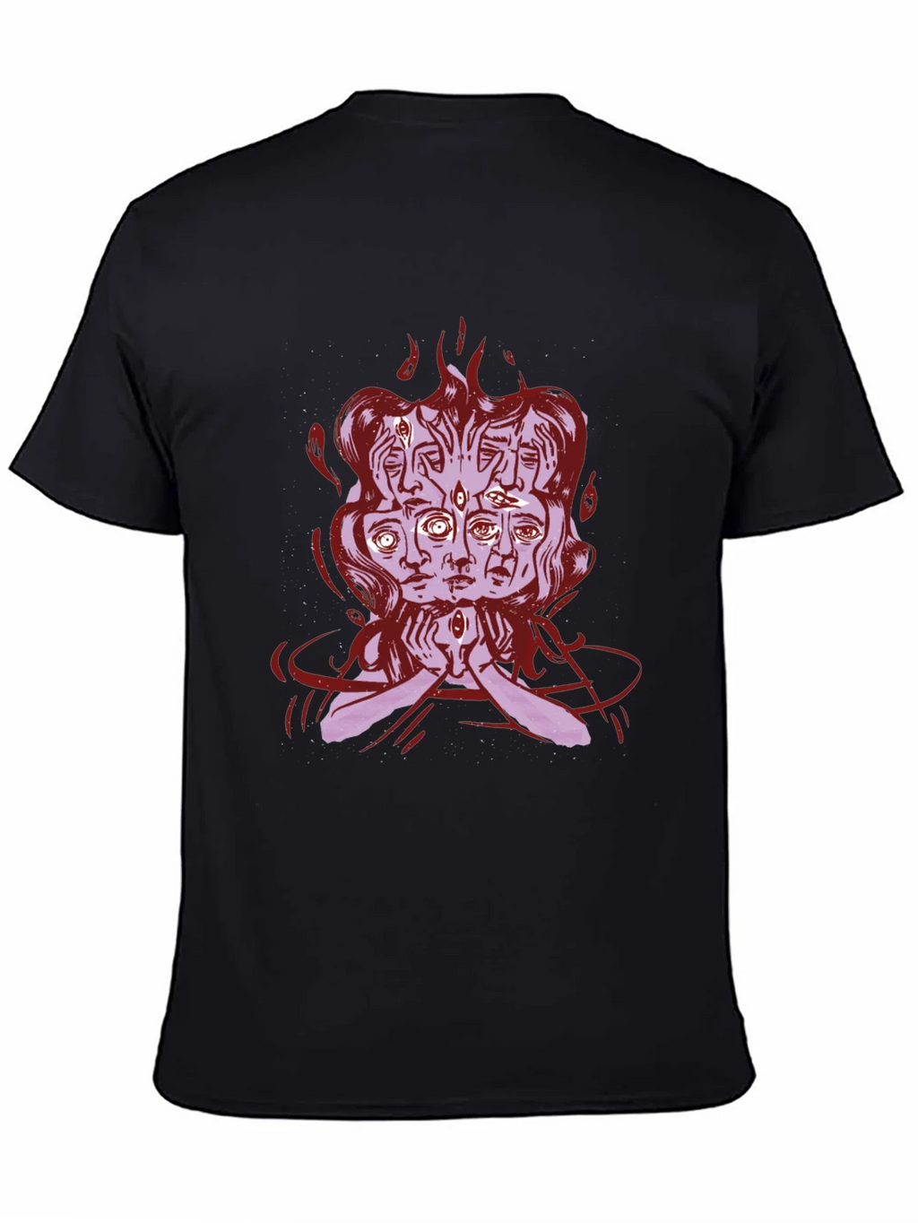 Mystic Faces Graphic Tee - Black Cotton Shirt product image 4