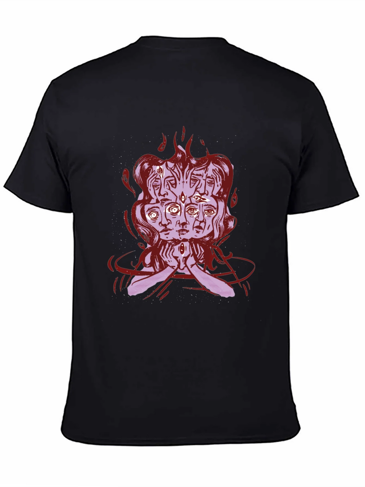 Mystic Faces Graphic Tee - Black Cotton Shirt product image 4