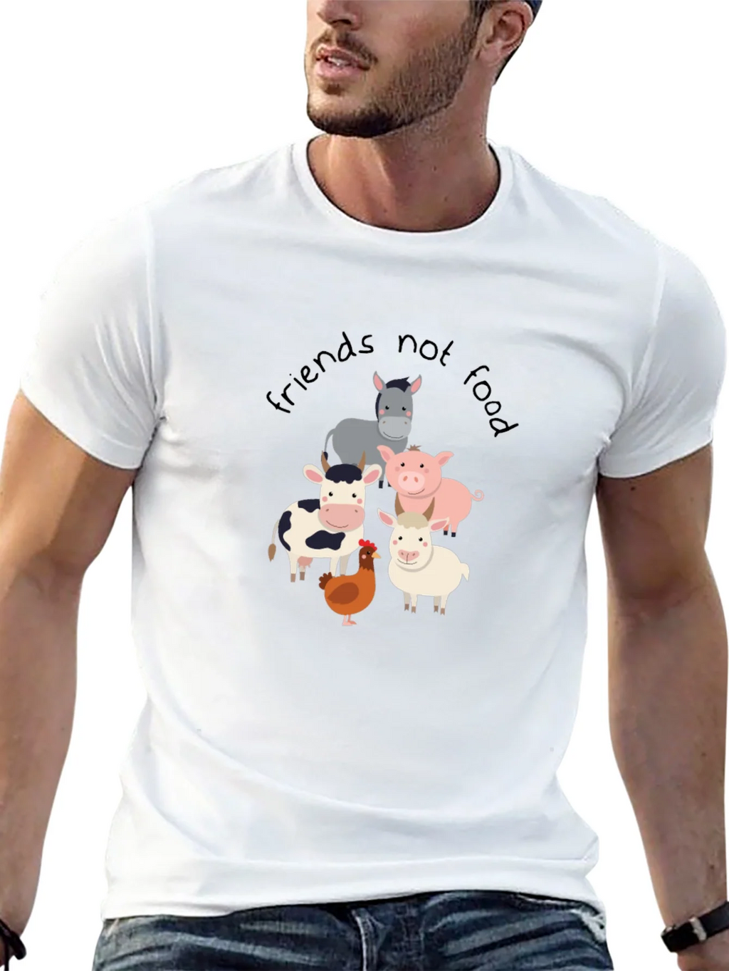 Friends Not Food T-Shirt - Vegan Animal Lover Tee product image 4