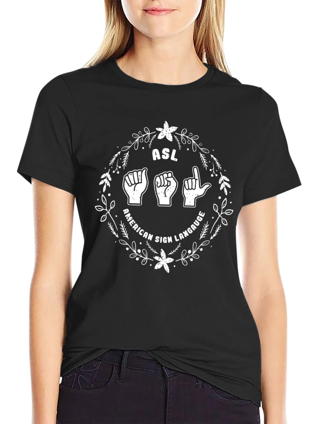 ASL American Sign Language Graphic Tee product image 2