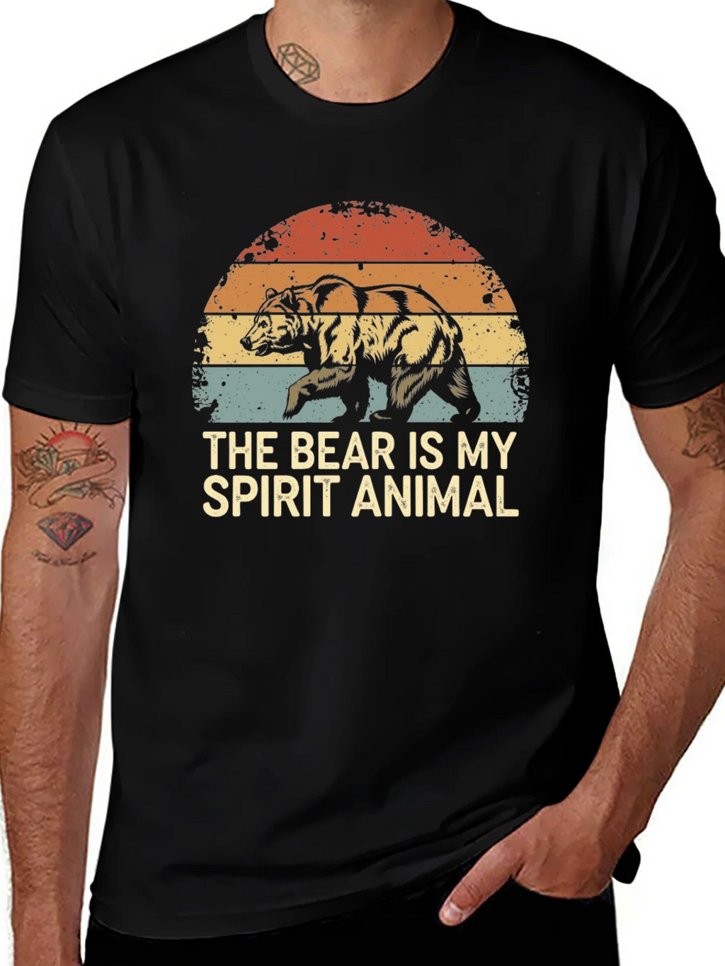 Bear Spirit Animal Graphic Tee - Retro Style product image 1