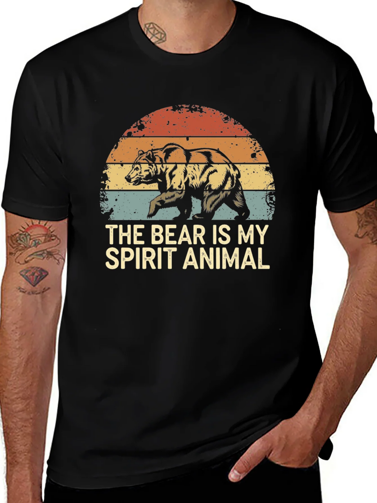 Bear Spirit Animal Graphic Tee - Retro Style product image 1