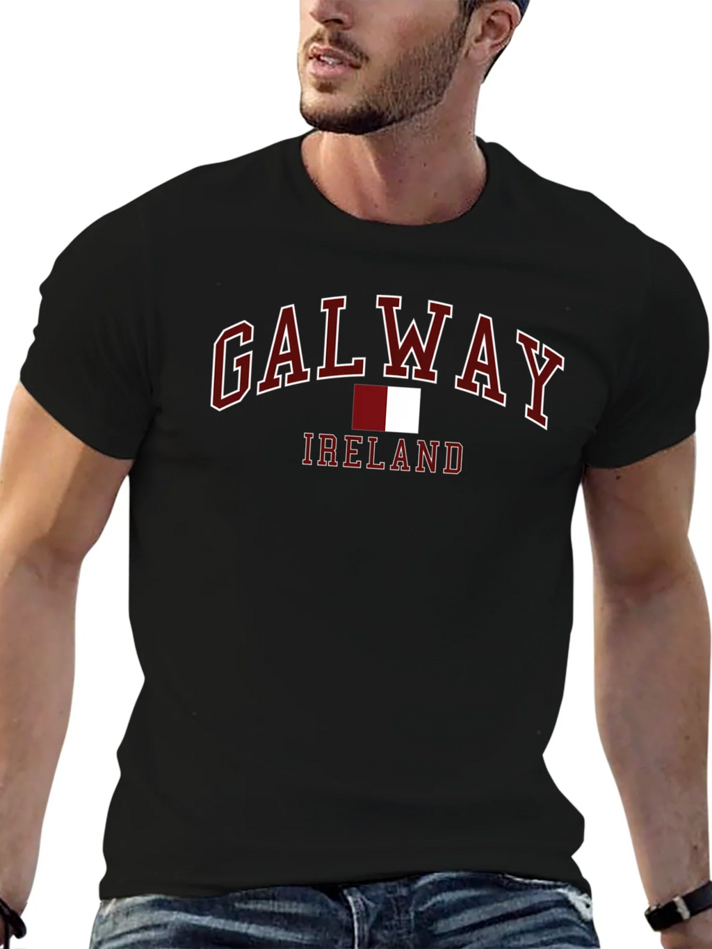 Galway Ireland T-Shirt - Maroon and White Design product image 9