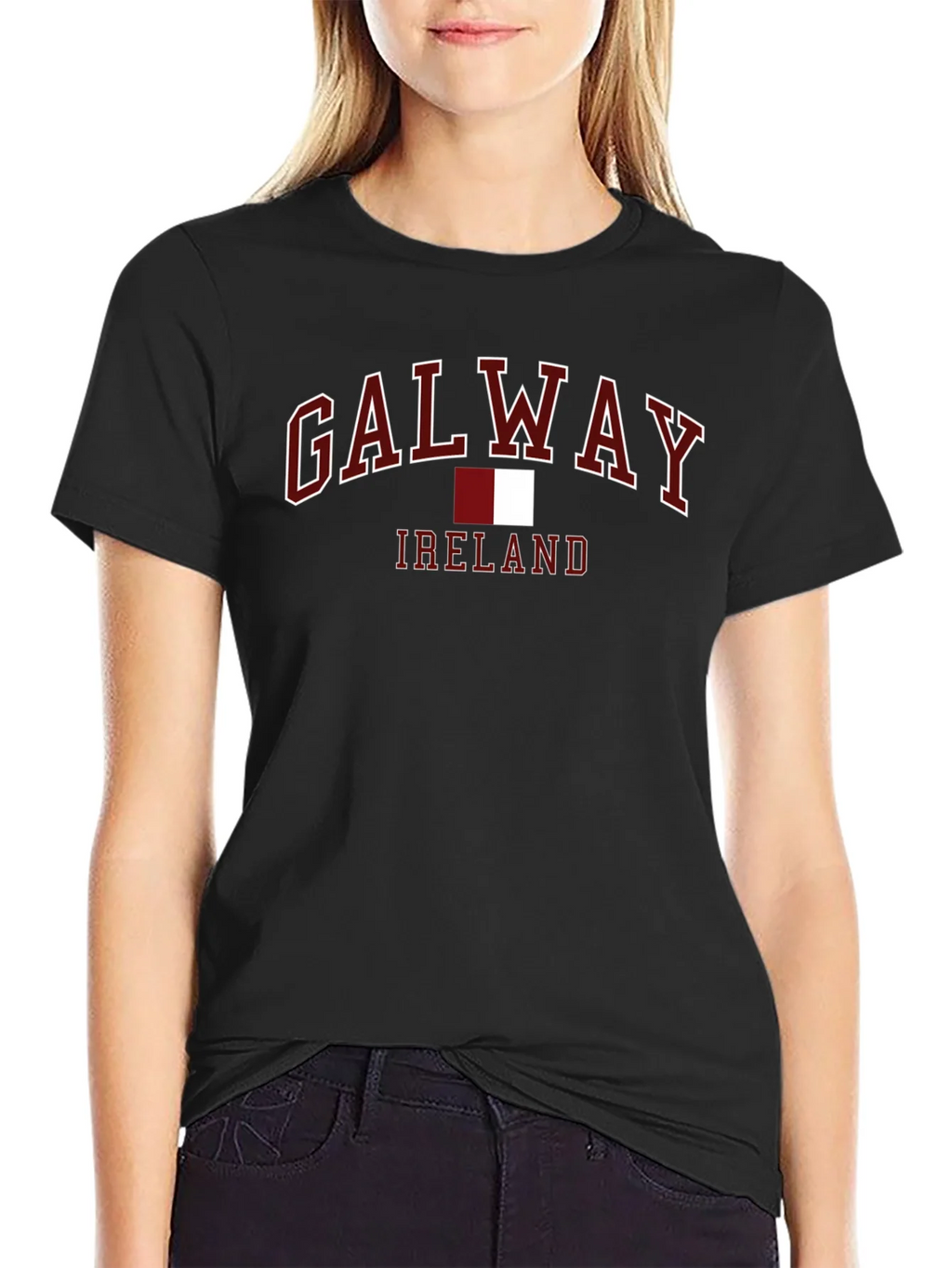 Galway Ireland T-Shirt - Maroon and White Design product image 5