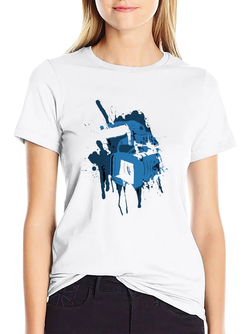 Cool Camera Graphic Tee - Black Cotton T-Shirt product image 11