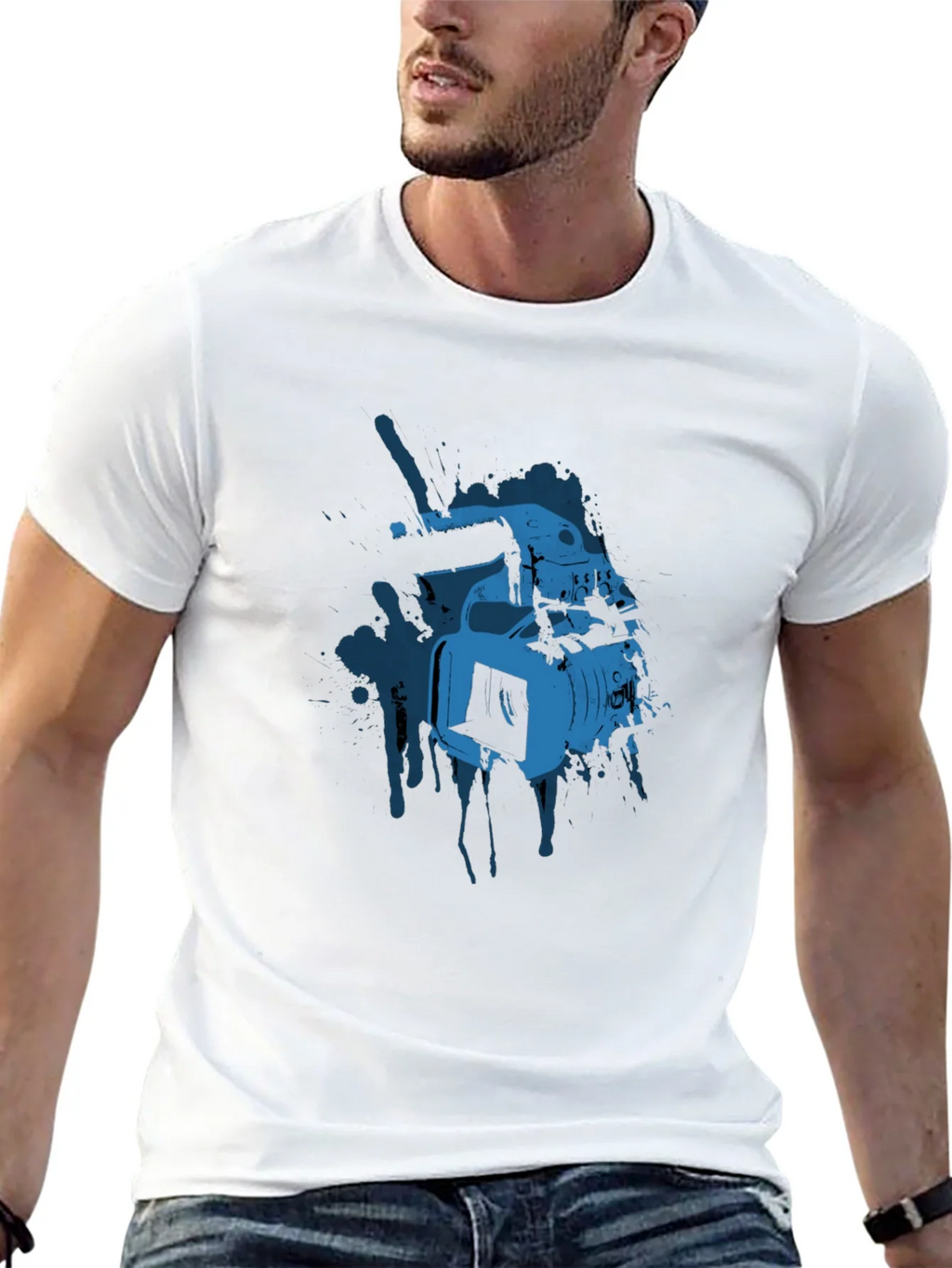 Cool Camera Graphic Tee - Black Cotton T-Shirt product image 4