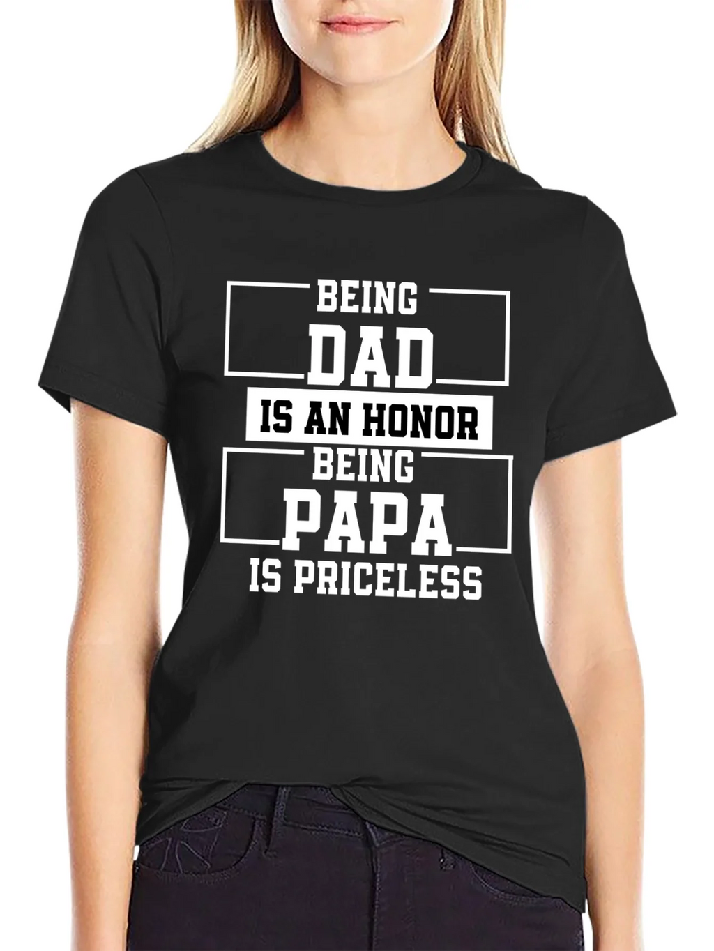 Dad & Papa T-Shirt - Honor & Priceless product image 2