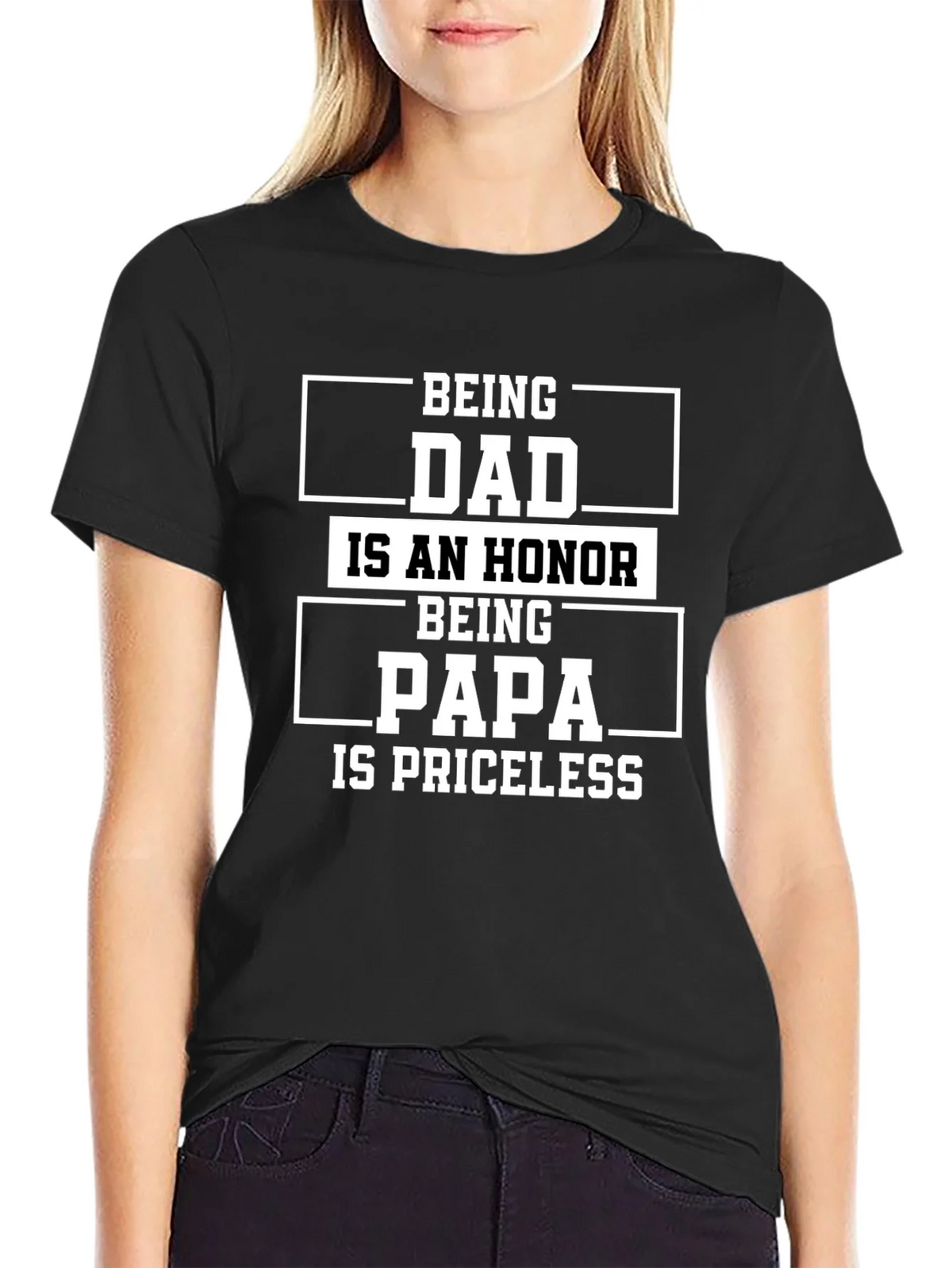 Dad & Papa T-Shirt - Honor & Priceless product image 2