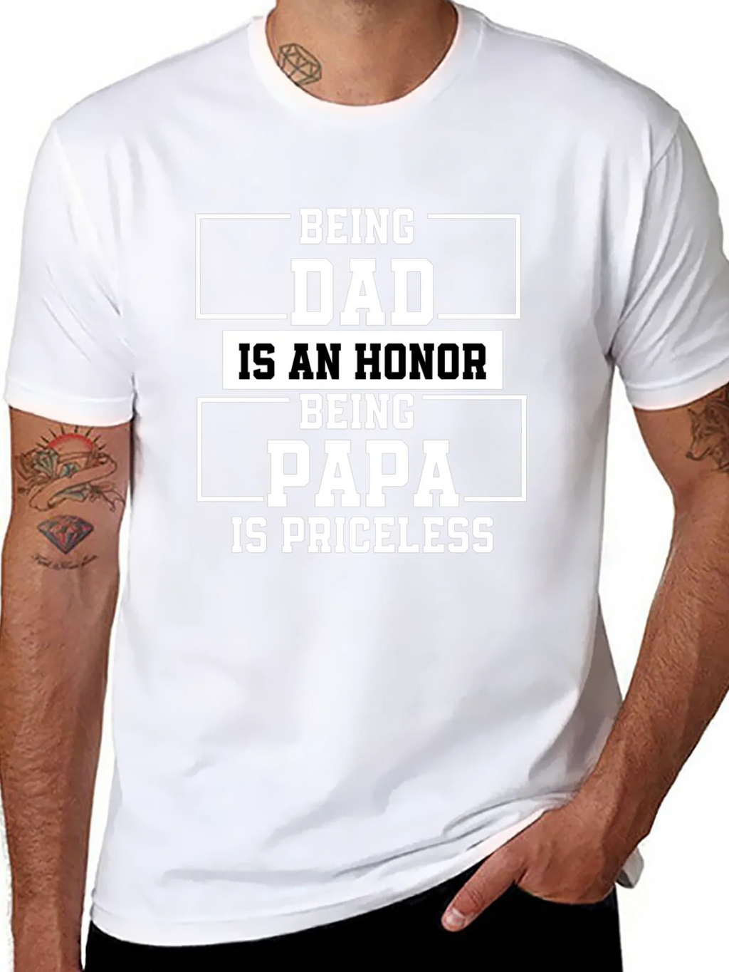 Dad & Papa T-Shirt - Honor & Priceless product image 7
