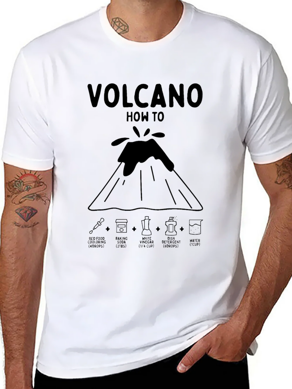Volcano How To Black Graphic T-Shirt product image 7