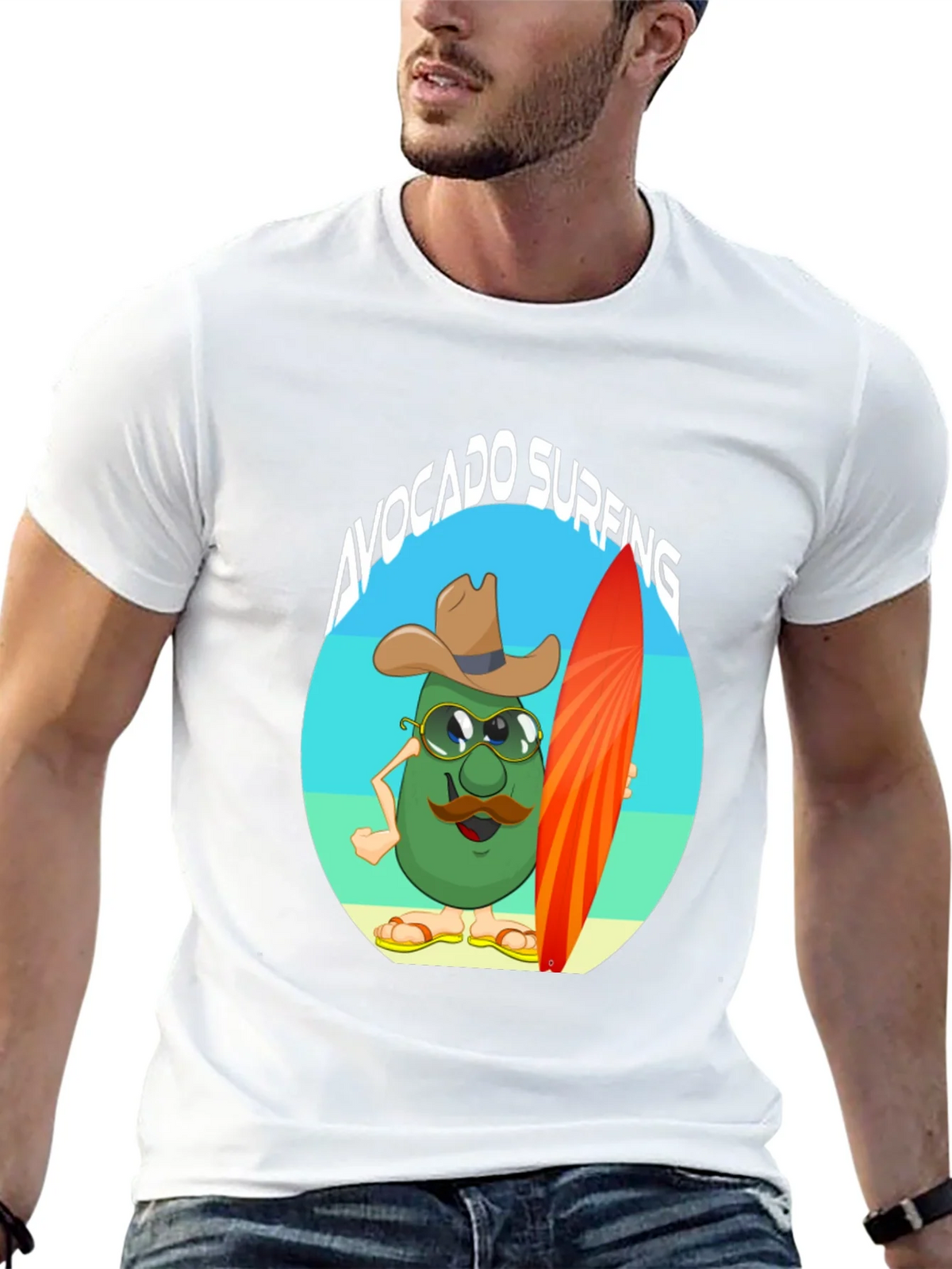 Avocado Surfing Cartoon T-Shirt - Summer Fun product image 12