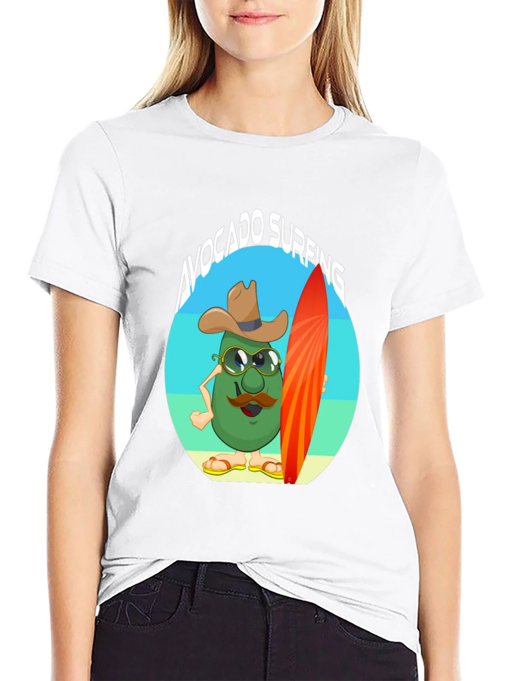 Avocado Surfing Cartoon T-Shirt - Summer Fun product image 8