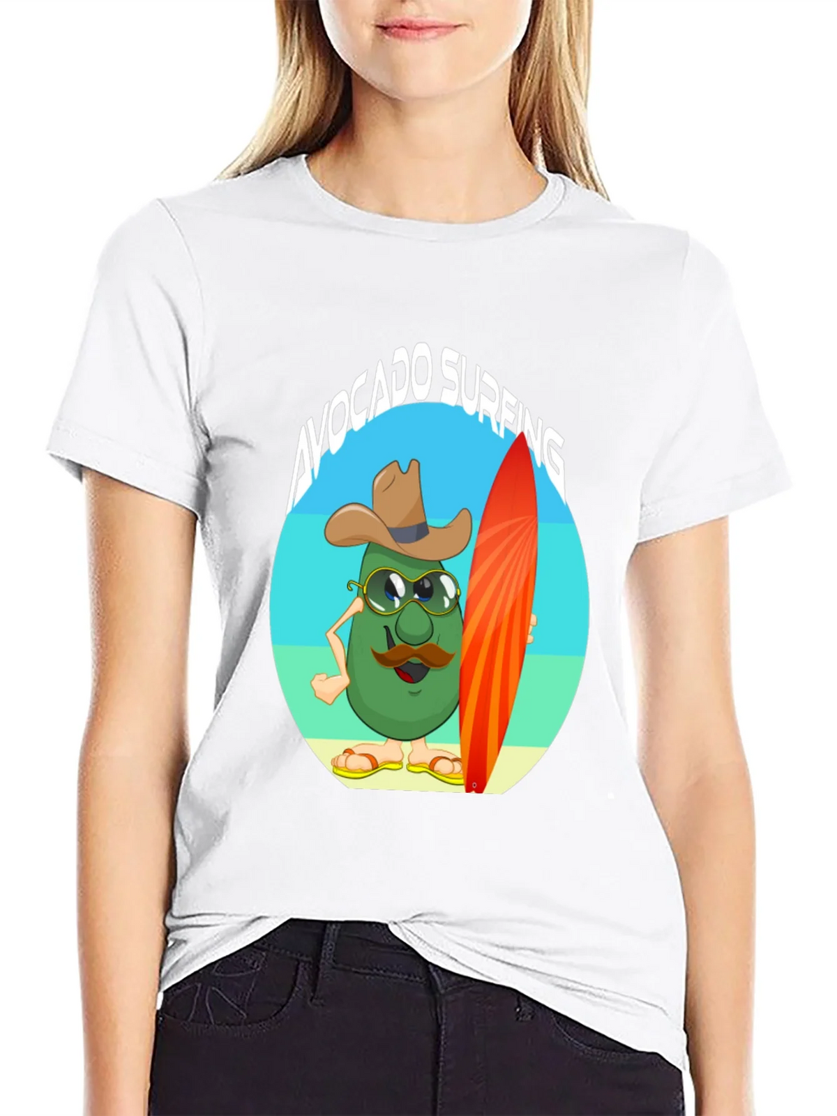 Avocado Surfing Cartoon T-Shirt - Summer Fun product image 8