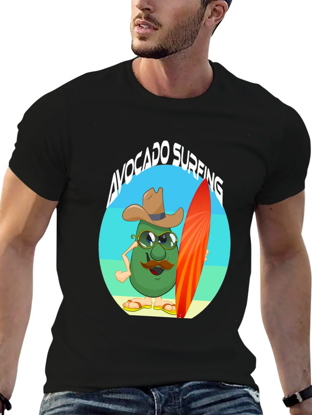 Avocado Surfing Cartoon T-Shirt - Summer Fun product image 6
