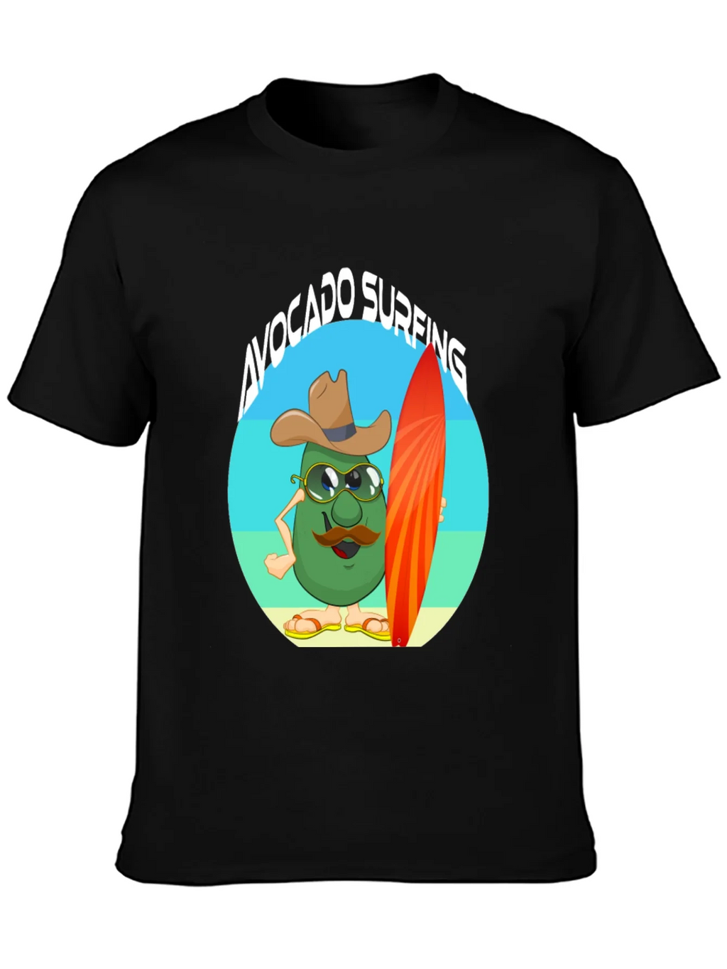 Avocado Surfing Cartoon T-Shirt - Summer Fun product image 3