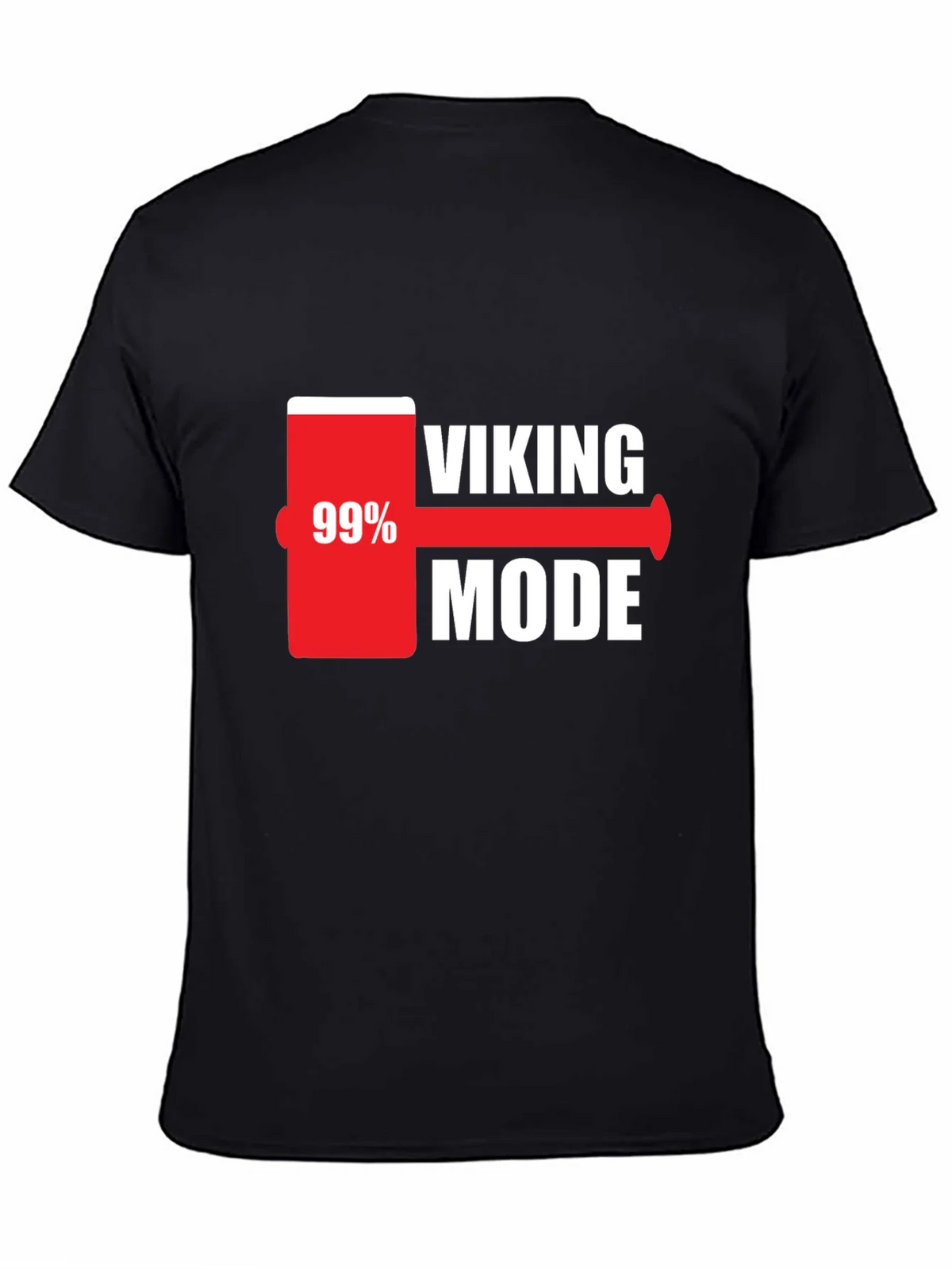 Viking Mode 99% Charged Black T-Shirt product image 4