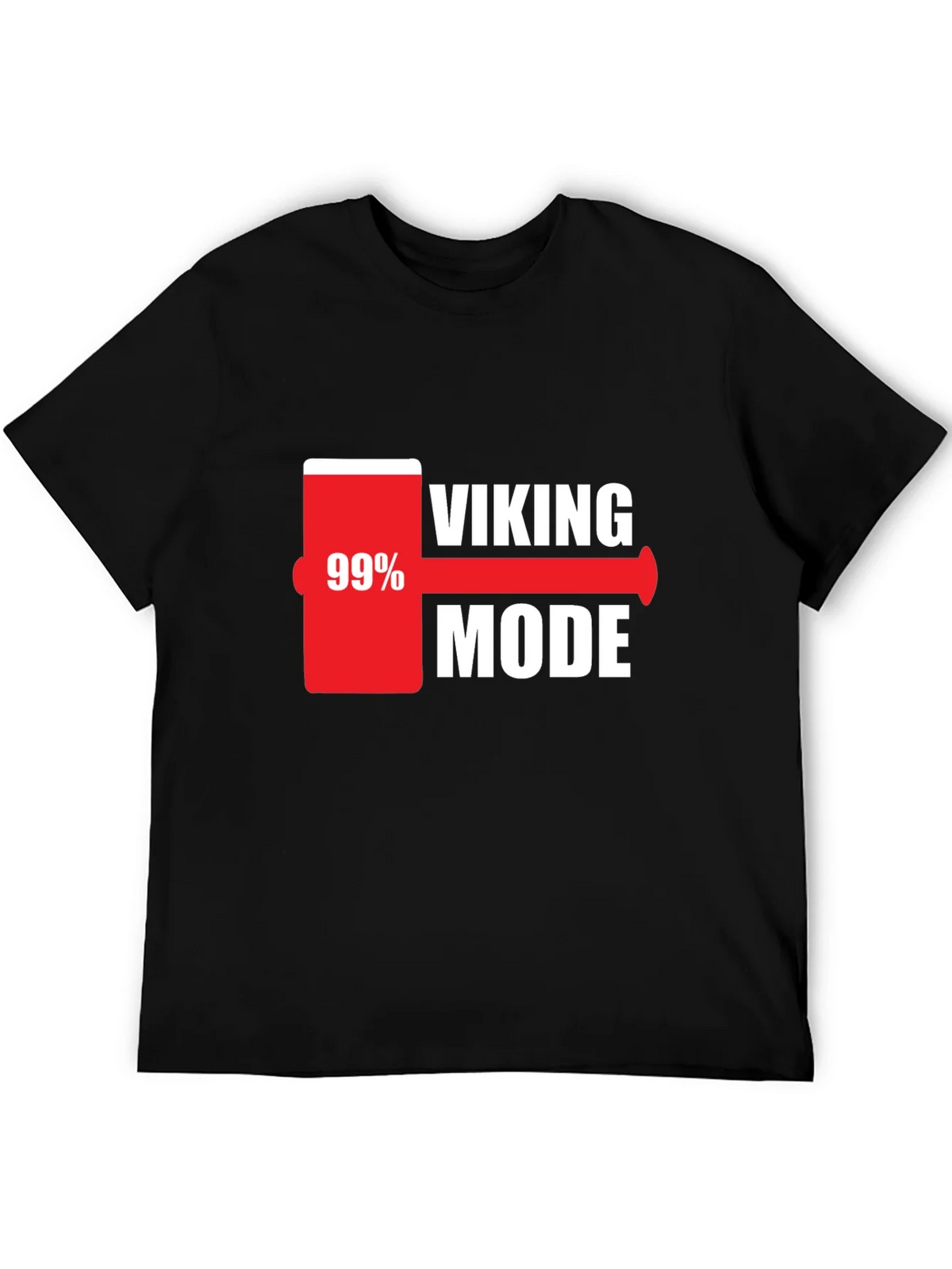 Viking Mode 99% Charged Black T-Shirt product image 5