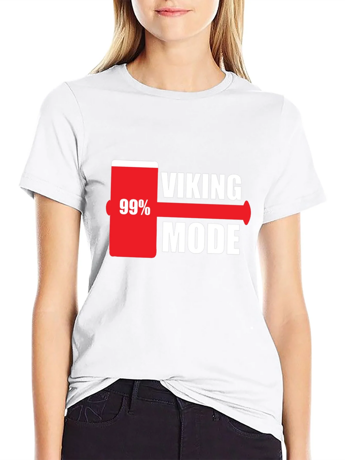 Viking Mode 99% Charged Black T-Shirt product image 8