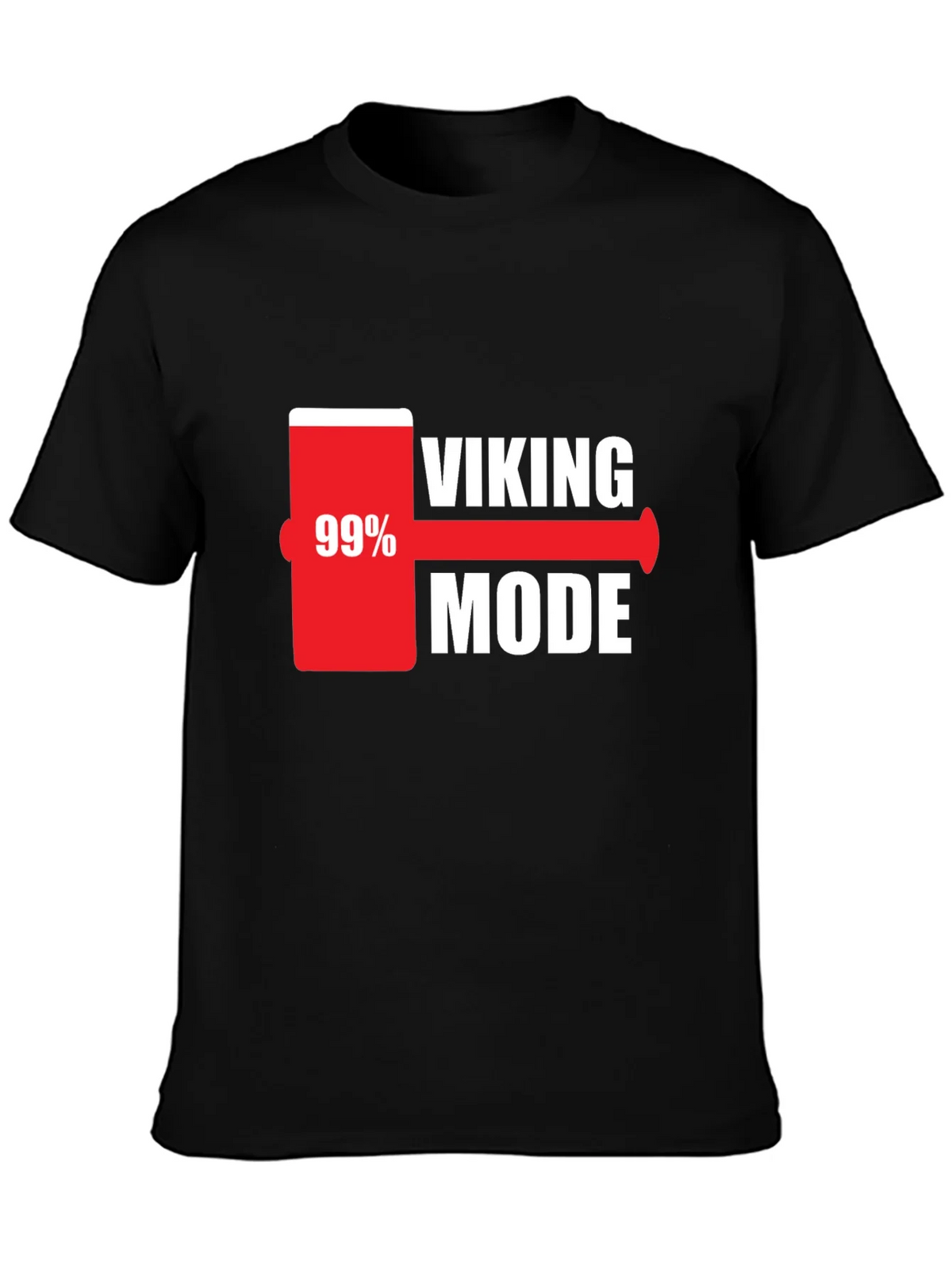 Viking Mode 99% Charged Black T-Shirt product image 3