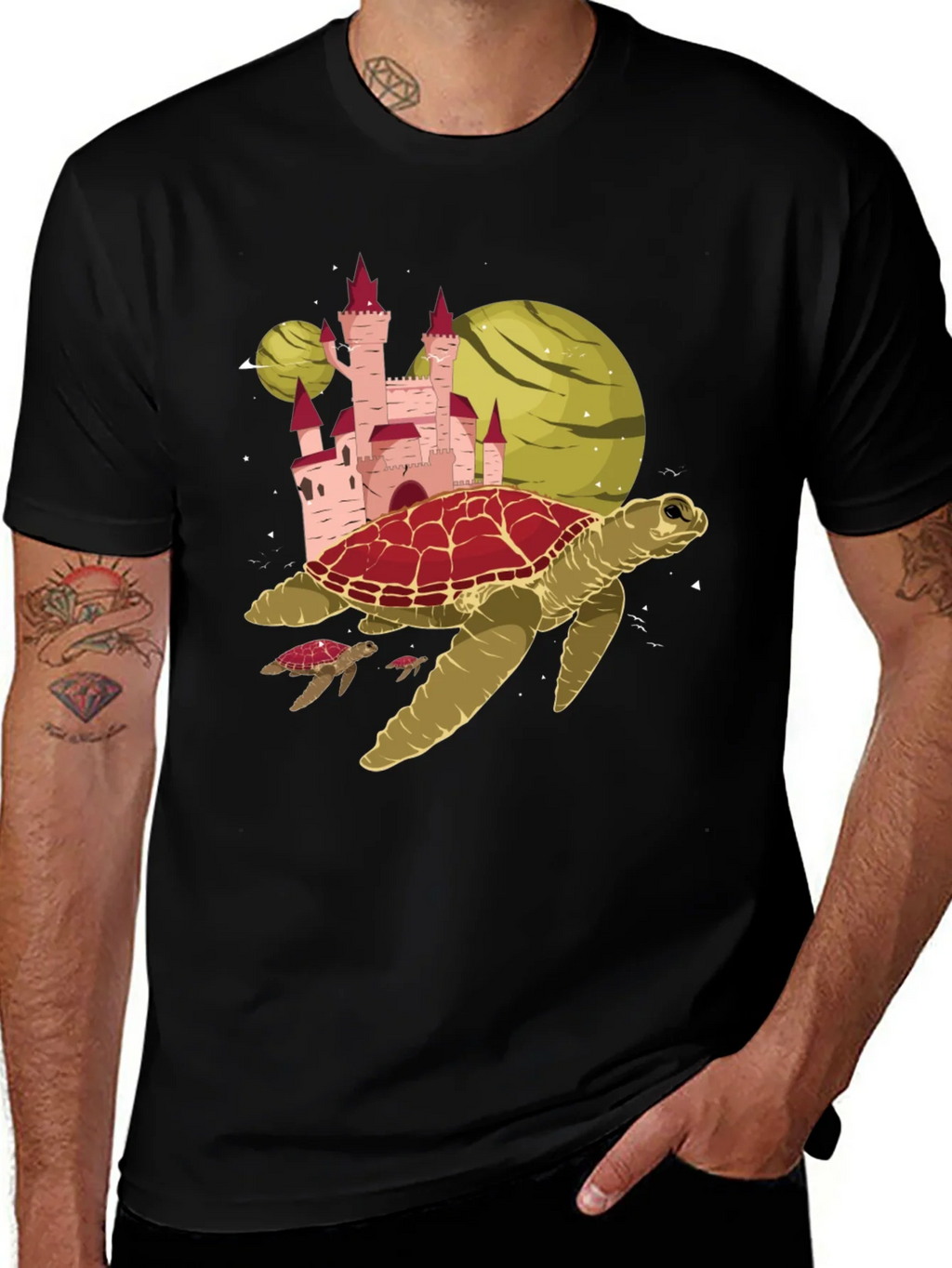 Turtle Planet Castle Black Tee product image 1