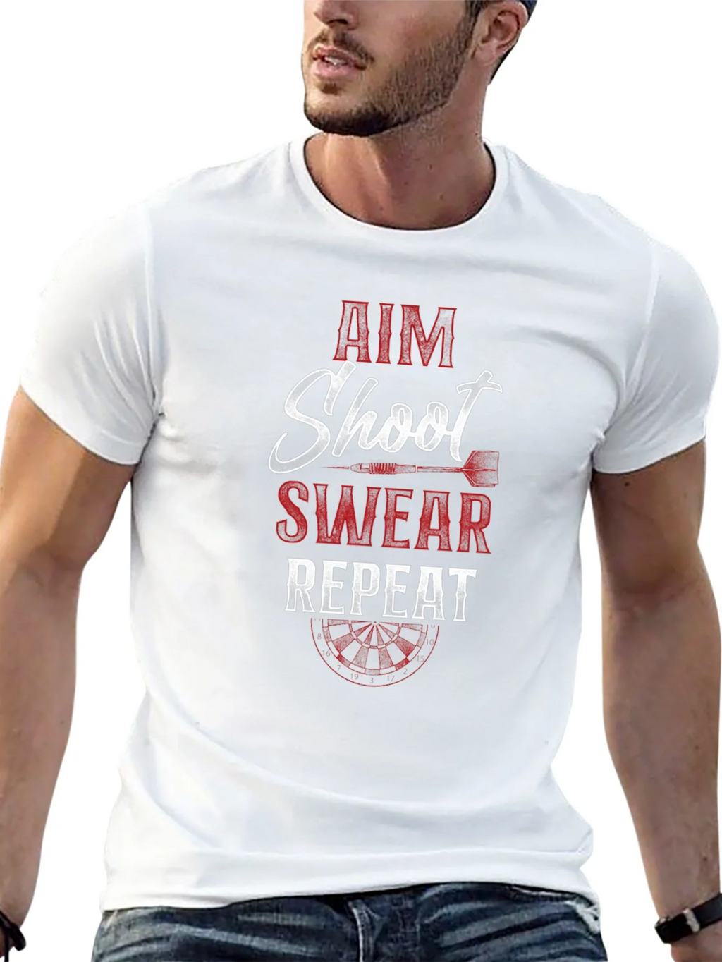 Aim Shoot Swear Repeat Dart T-Shirt product image 12
