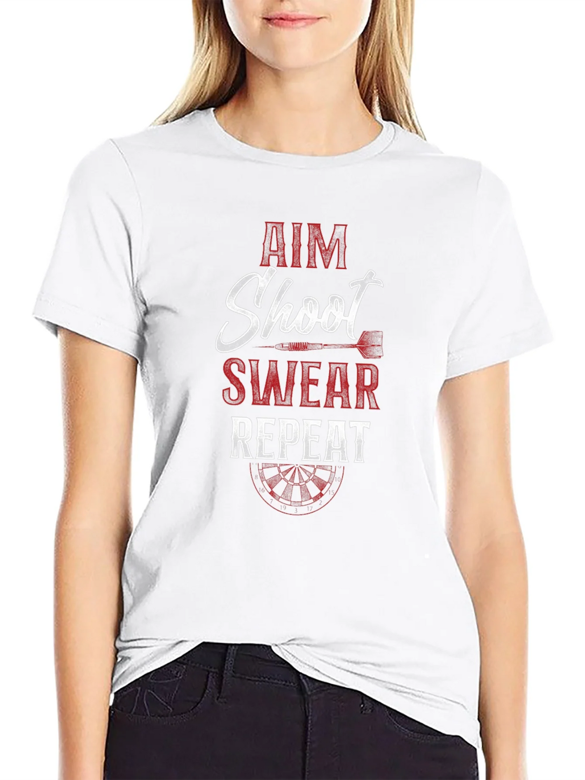 Aim Shoot Swear Repeat Dart T-Shirt product image 8