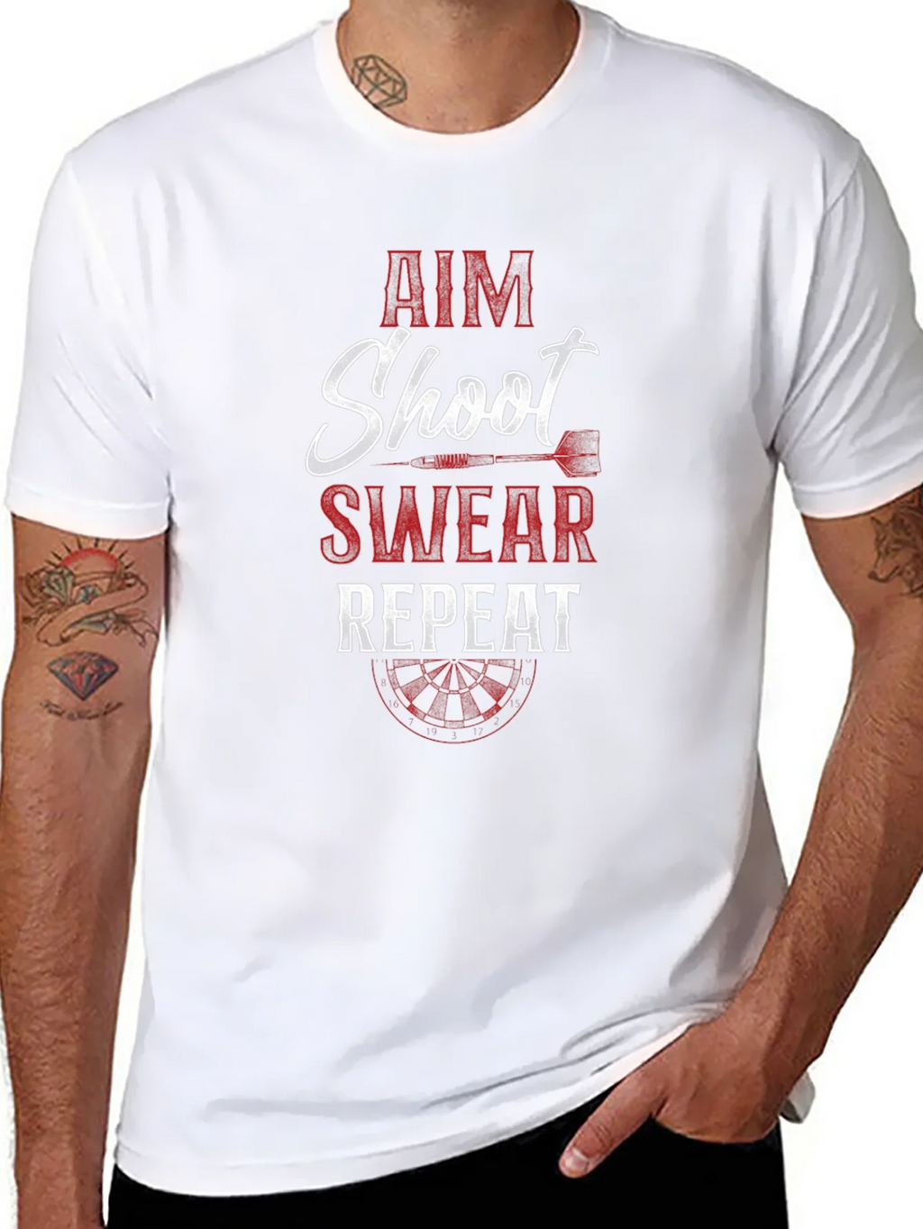Aim Shoot Swear Repeat Dart T-Shirt product image 7