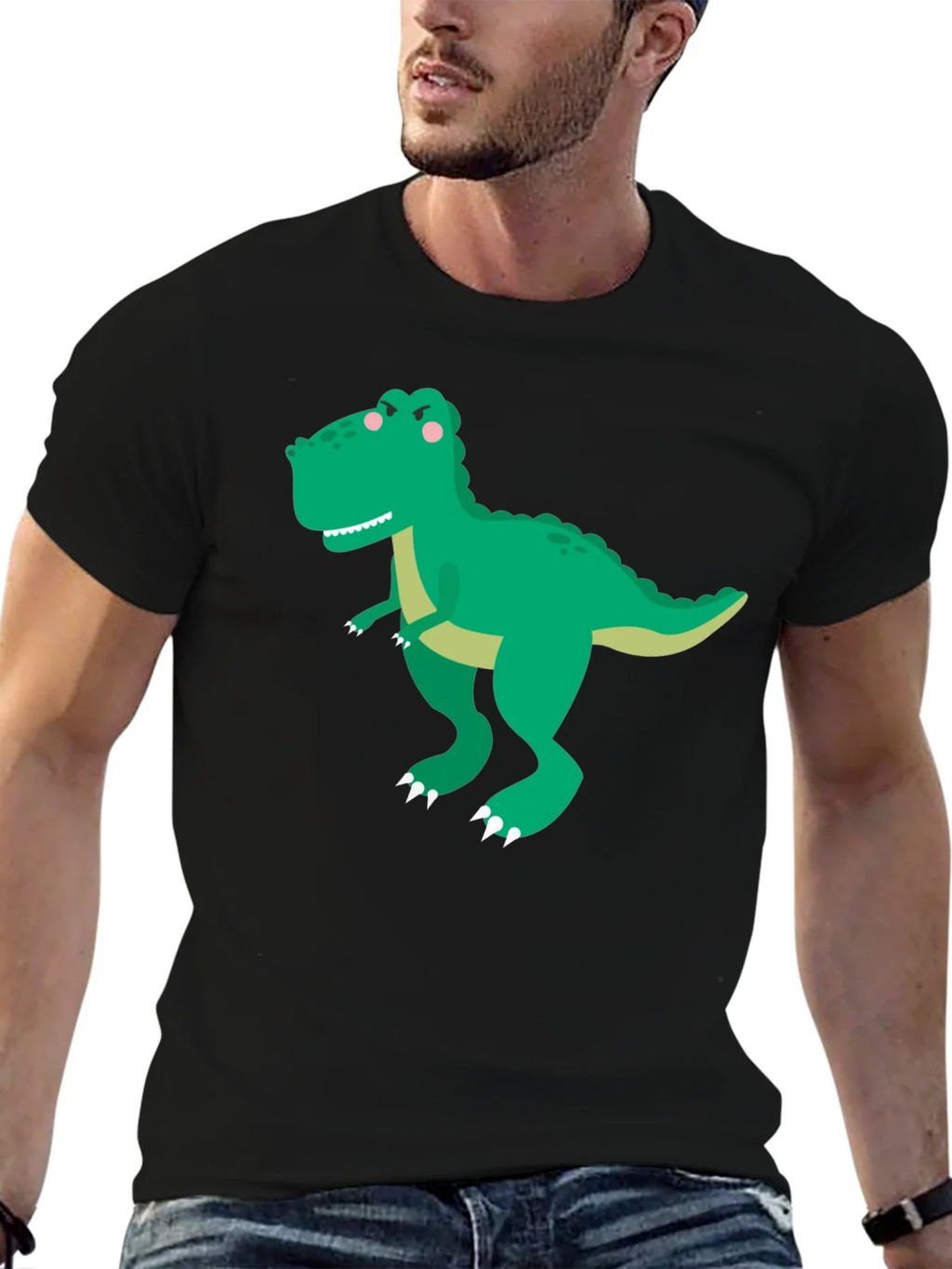 Dinosaur Graphic Tee - Classic Black Cotton T-Shirt product image 6