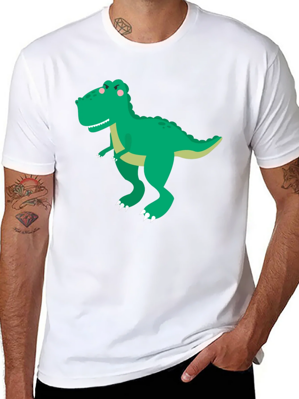 Dinosaur Graphic Tee - Classic Black Cotton T-Shirt product image 7