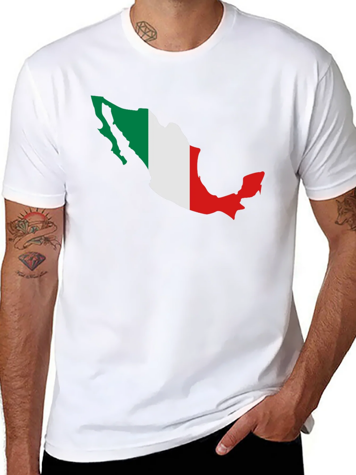 Mexico Flag Map Graphic Tee - Black Short Sleeve T-Shirt product image 10
