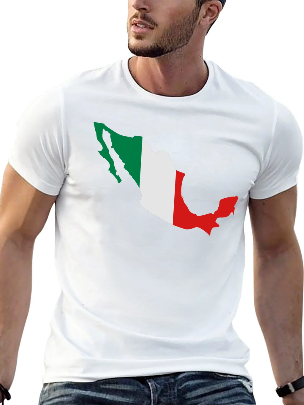Mexico Flag Map Graphic Tee - Black Short Sleeve T-Shirt product image 4