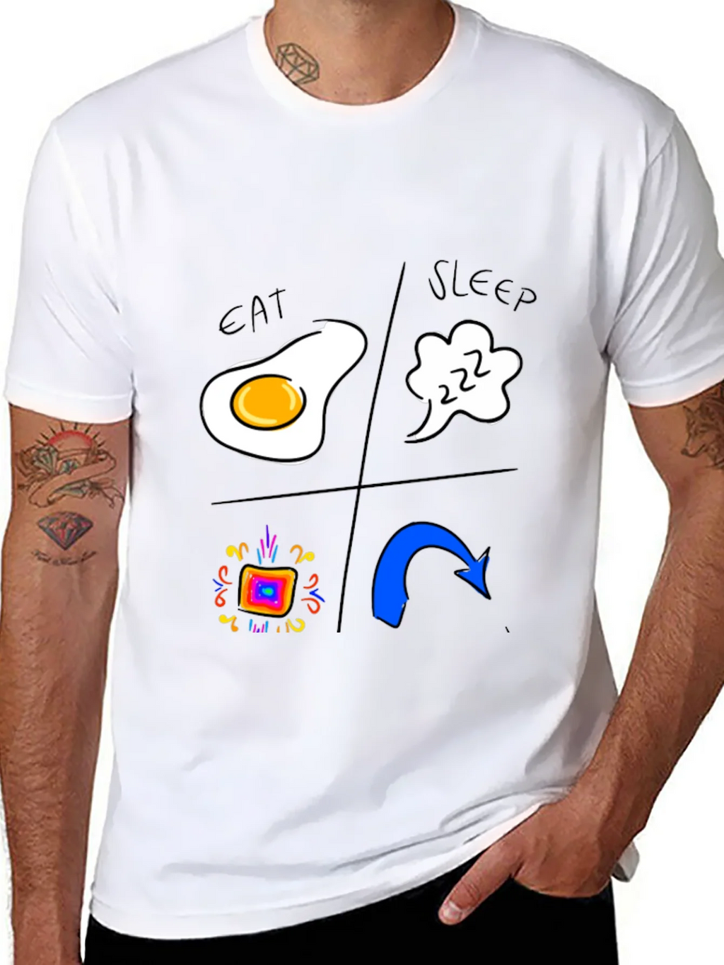 Eat Sleep Rave Repeat Black T-Shirt product image 10