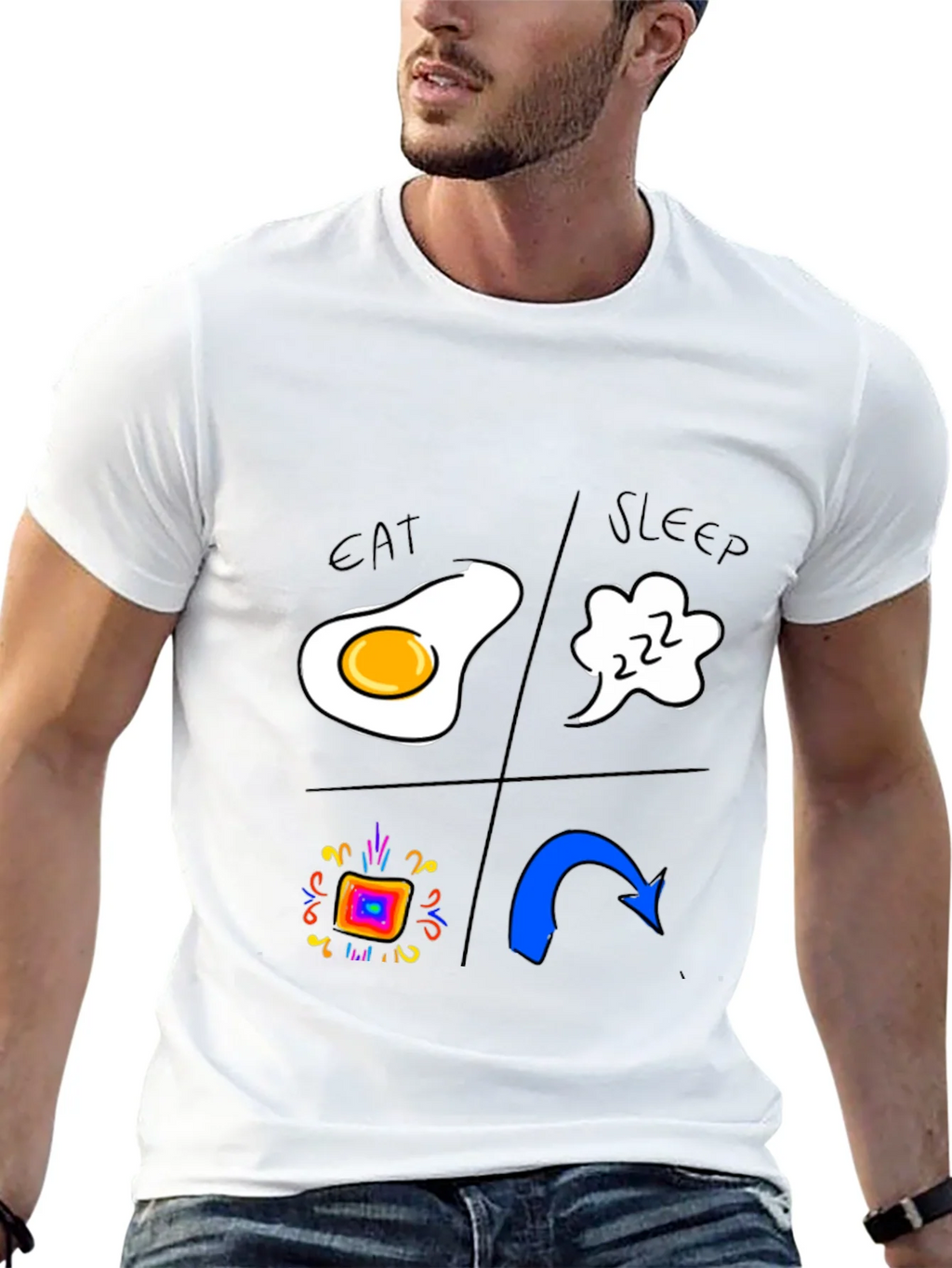 Eat Sleep Rave Repeat Black T-Shirt product image 4
