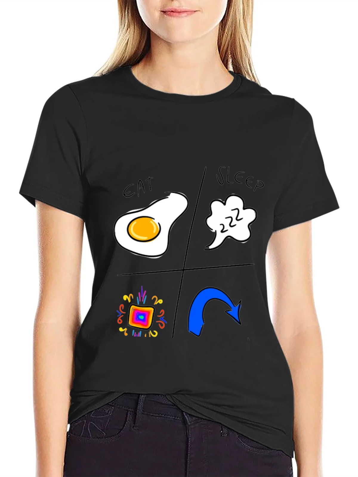 Eat Sleep Rave Repeat Black T-Shirt product image 5