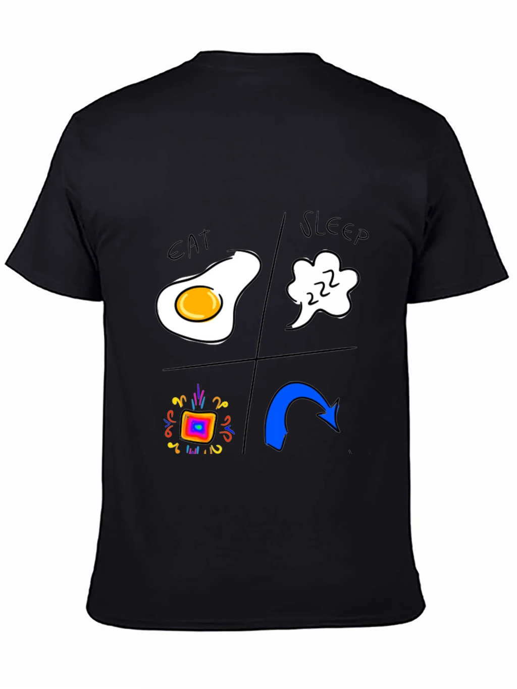 Eat Sleep Rave Repeat Black T-Shirt product image 7