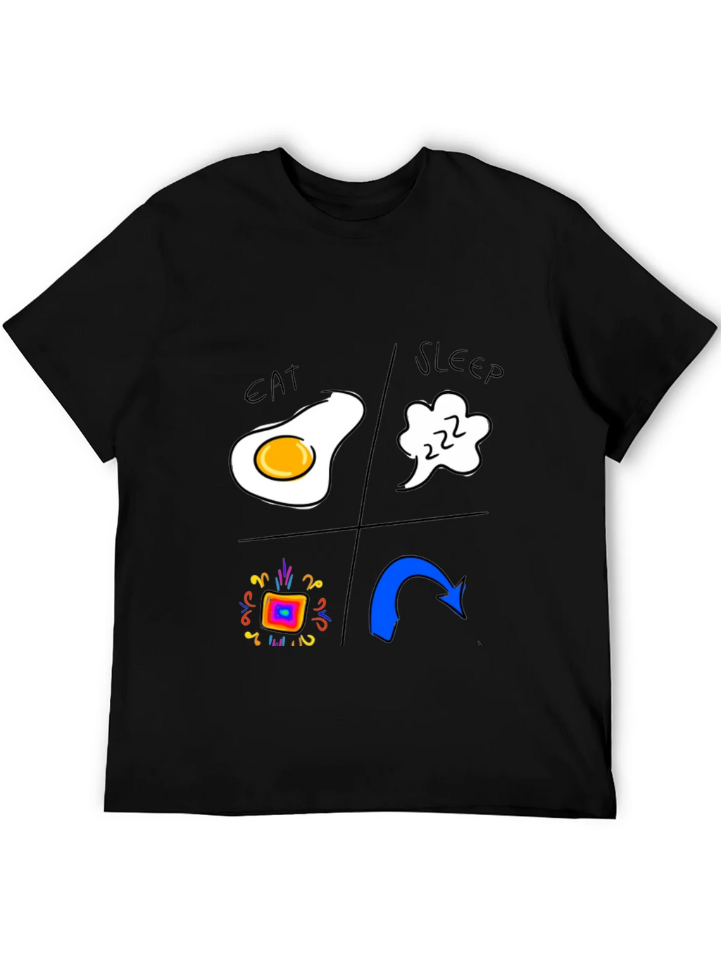 Eat Sleep Rave Repeat Black T-Shirt product image 8